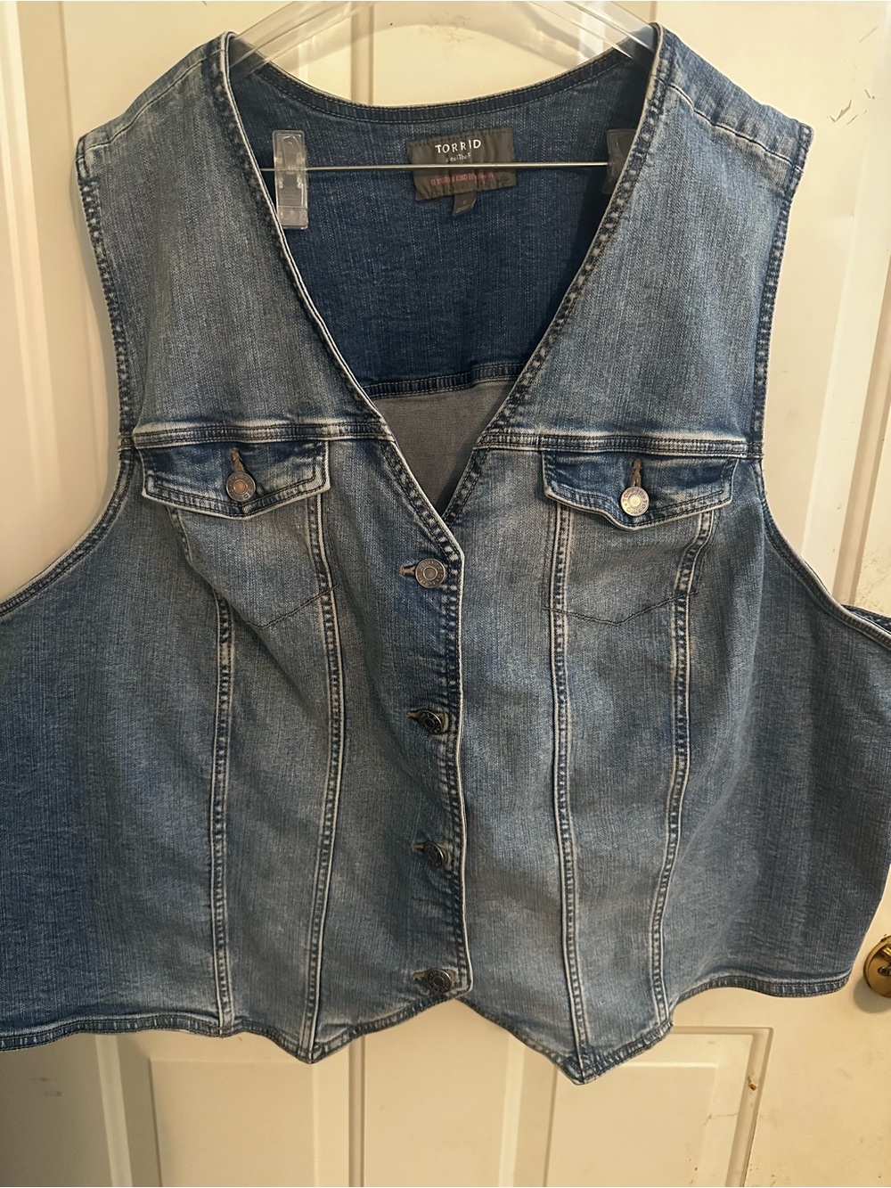 Torrid Medium Blue Denim Vest with Button Front size 6